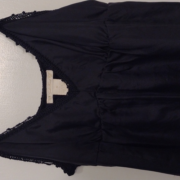NEW Gold Hawk Black Silk Double Layer Silk Babydoll Camisole Tank Size Medium - Picture 9 of 16